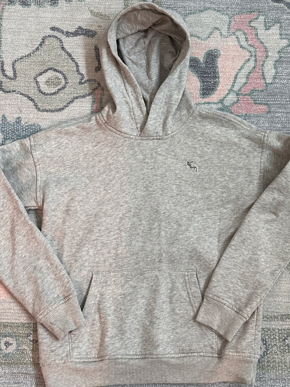 Abercrombie Boys Essential Icon Gray Hoodie with Logo Size 11/12 NWOT